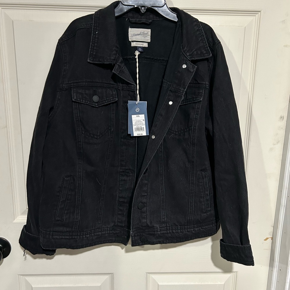 Women’s washed black NWT denim jacket XXL
